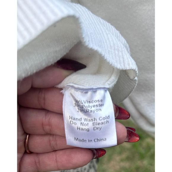 All Row Women’s White Knit Crewneck Sweater Size M Minimalist Soft Pullover - Picture 7 of 10